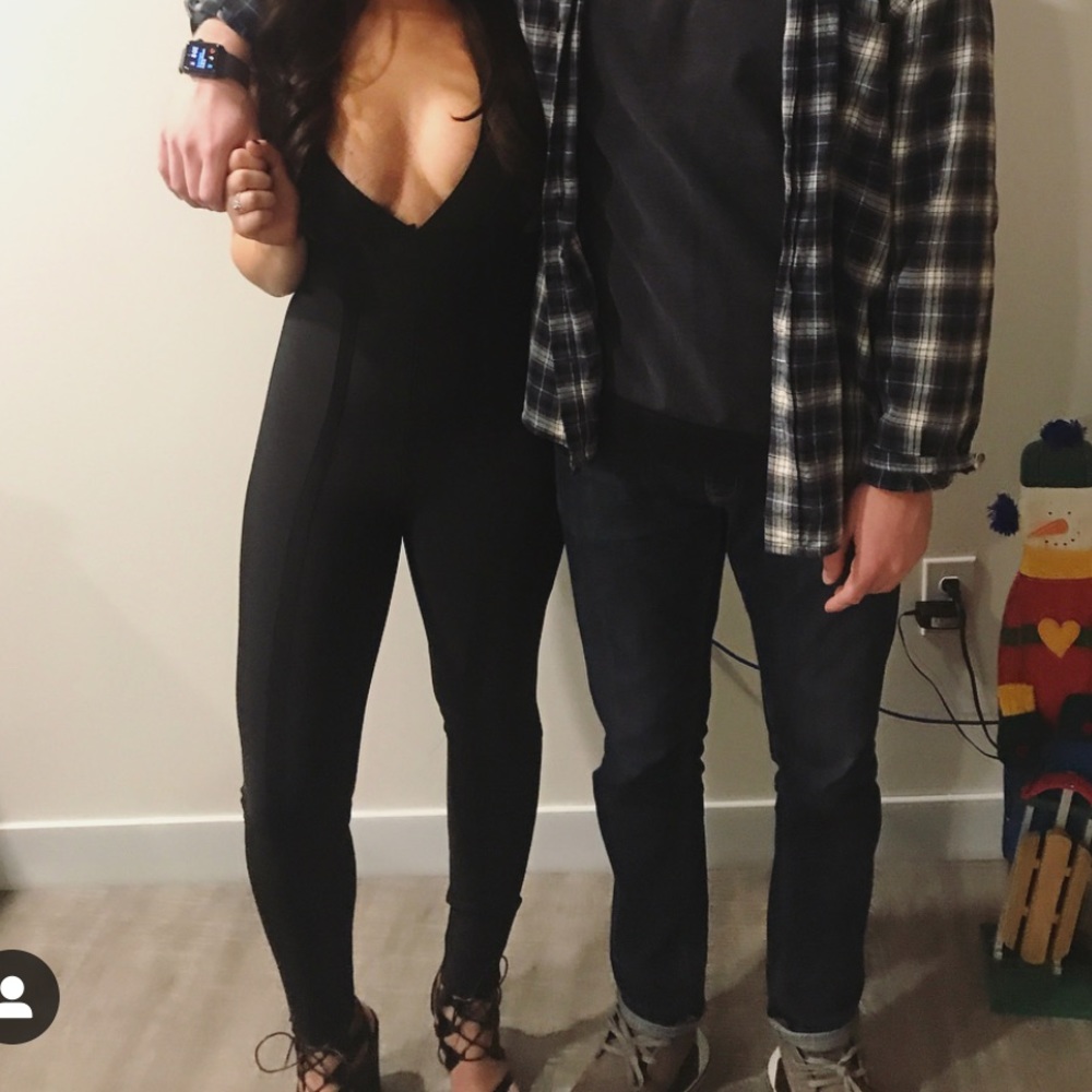 Nasty gal size 4 black jumpsuit